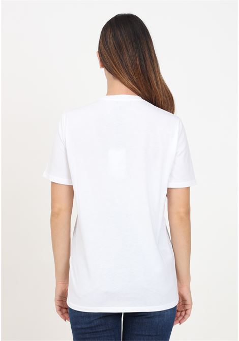 T-shirt a manica corta bianca da donna con stampa logo stile college ELISABETTA FRANCHI | MA01546E2270